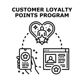 Customer loyalty points program earning rewards concept Illustrazione stock
