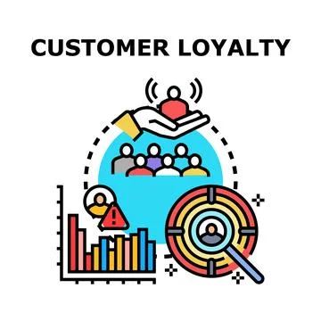 Customer loyalty program attracting new clients focusing strategy Illustrazione stock