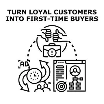 Customer loyalty program attracting new buyers concept Stock Illustration