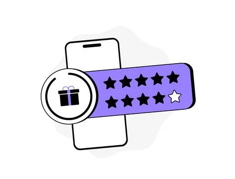 Customer loyalty program boosts ecommerce retention with mobile rewards, star Stock Illustration