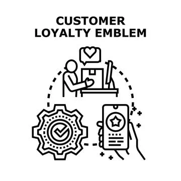 Customer loyalty program emblem concept vector Illustrazione stock