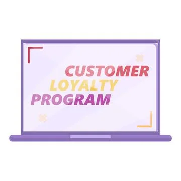 Customer loyalty program icon cartoon . Gift card Stock Illustration