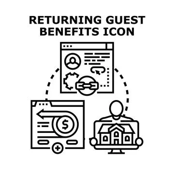 Customer loyalty program offering repeat visitor advantages Stock Illustration
