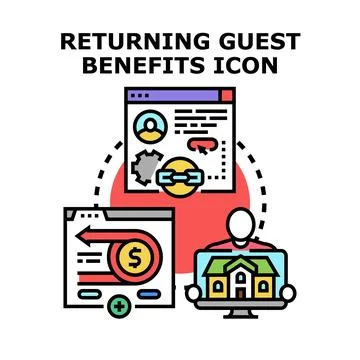 Customer loyalty program offering repeat visitor advantages Stock Illustration
