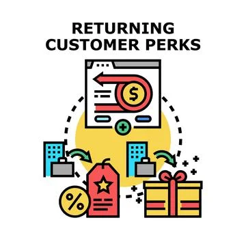 Customer loyalty program perks attracting client retention Illustrazione stock