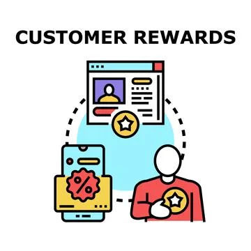 Customer loyalty program providing rewards and benefits Stock Illustration