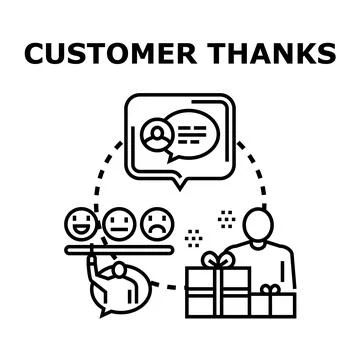 Customer loyalty program providing thanks and feedback Stock Illustration