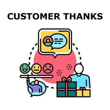 Customer loyalty program providing thanks and feedback Stock Illustration