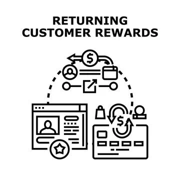 Customer loyalty program receiving financial rewards and benefits Stock Illustration