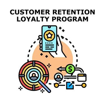Customer loyalty program retention strategy planning marketing Stock Illustration