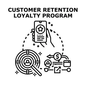 Customer loyalty program retention strategy planning marketing Illustrazione stock
