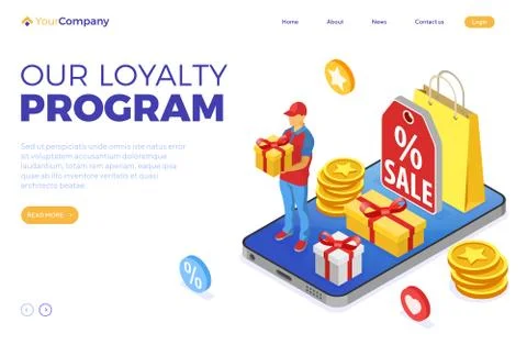 Customer Loyalty Programs Banner Stock Illustration