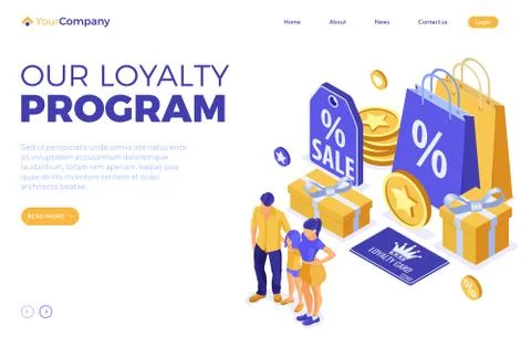 Customer Loyalty Programs Banner Ilustração Stock