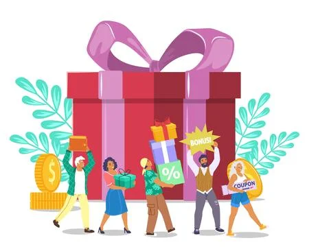Customer loyalty reward program bonus for shopping Stock Illustration