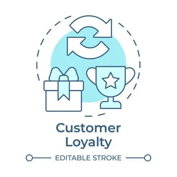 Customer loyalty soft blue concept icon Stock Illustration