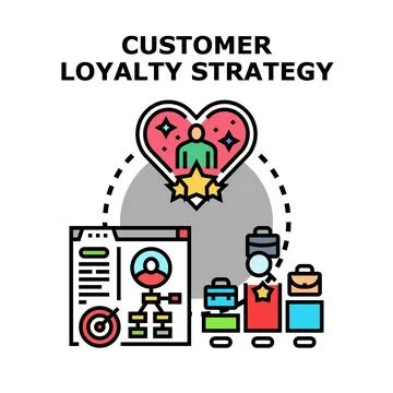 Customer loyalty strategy building long term relationships Ilustração Stock