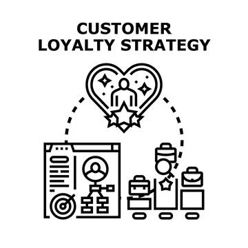 Customer loyalty strategy building long term relationships Ilustración de archivo