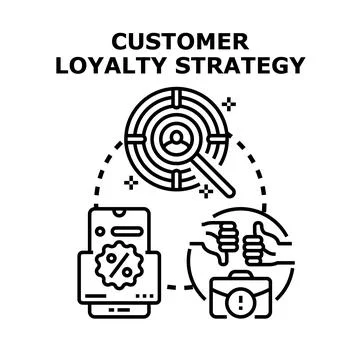 Customer loyalty strategy building strong client relationships Ilustración de archivo