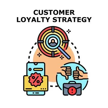 Customer loyalty strategy building strong client relationships Ilustración de archivo