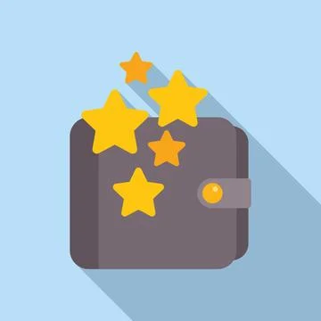 Customer loyalty wallet icon flat vector. Service gift Illustrazione stock