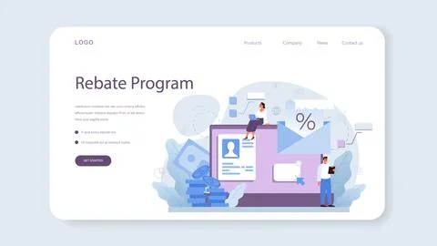 Customer loyalty web banner or landing page. Marketing program development Stock Illustration