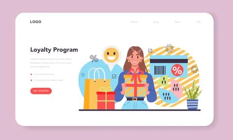 Customer loyalty web banner or landing page. Marketing program Stock Illustration