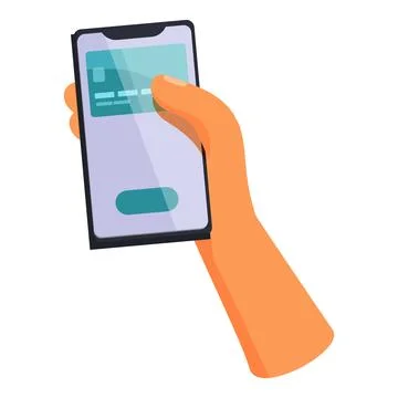 Customer is making online payment using credit card on smartphone application Stock Illustration