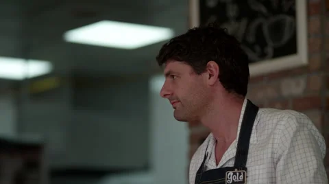 Customer making payment at cafe. Stock Footage 64098800