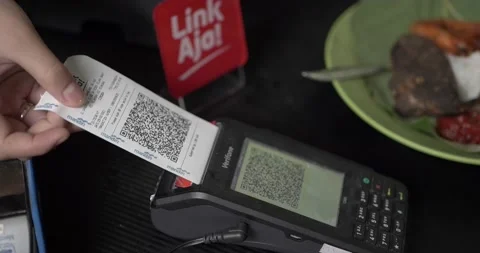 Customer making payment through NFC technology on mobile phone in cafe Stock Footage 170435176