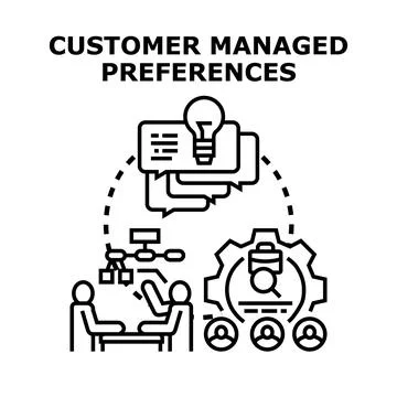 Customer managed preferences concept vector illustration Stock Illustration