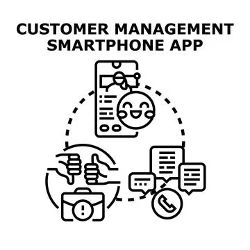 Customer management app handling client feedback communication Stock Illustration