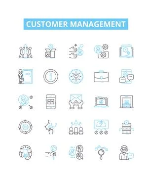 Customer management vector line icons set. Customer, Management, CRM, Retention イラスト素材