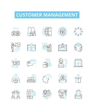 Customer management vector line icons set. Customer, Management, CRM, Retention イラスト素材