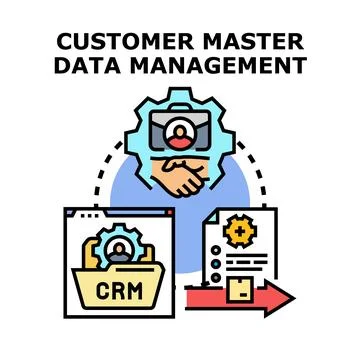 Customer master data management improving business efficiency イラスト素材