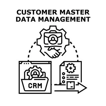 Customer master data management improving business efficiency Stock Illustration