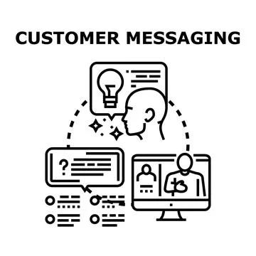 Customer messaging strategy providing chat support service Stockillustratie