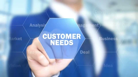 Customer Needs, Businessman Using Augmented Holographic Interface Stock Footage 90072769