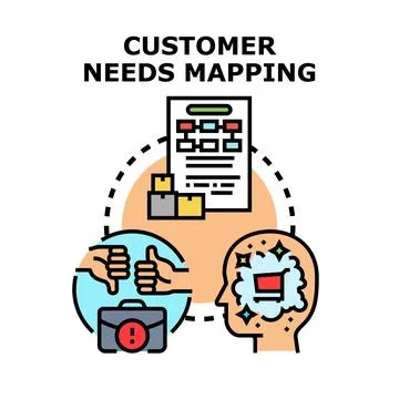 Customer needs mapping for business solution strategy Illustration