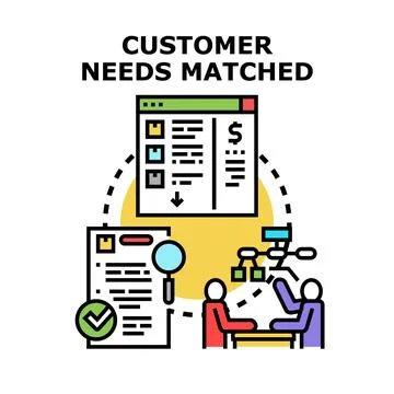 Customer needs matched strategy developing process vector イラスト素材