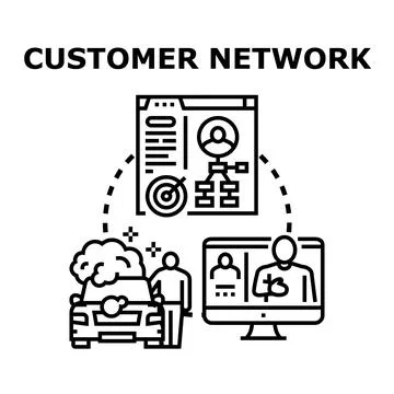Customer network building client relationship management concept Stock Illustration