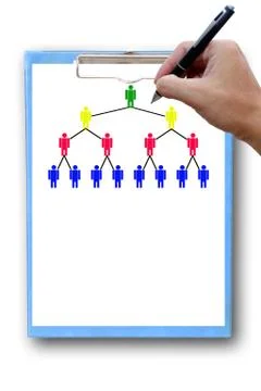 Customer network on clipboard. Stock Photos