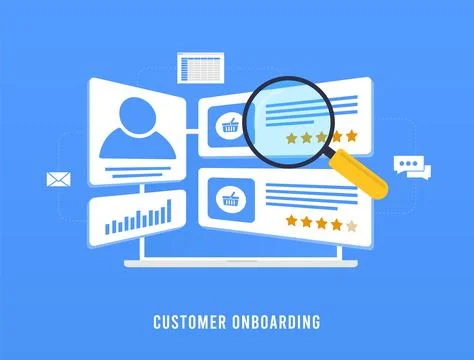 Customer onboarding process concept. User profile segmentation, client Stock Illustration