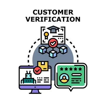 Customer online identity verification and data security Stockillustratie