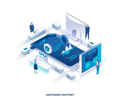 Customer or technical support service isometric Illustrazione stock