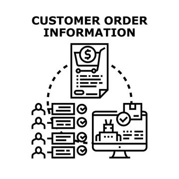 Customer order information processing and management system Stock Illustration