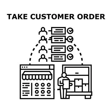 Customer order process for online retail and delivery Stock Illustration