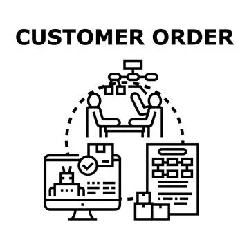 Customer order processing and business delivery concept Stockillustratie