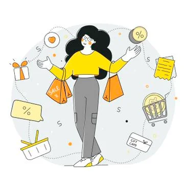 Customer orientation, flat business vector illustration. Special offer for Illustrazione stock