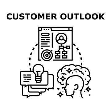 Customer outlook predicting future business opportunities Stock Illustration