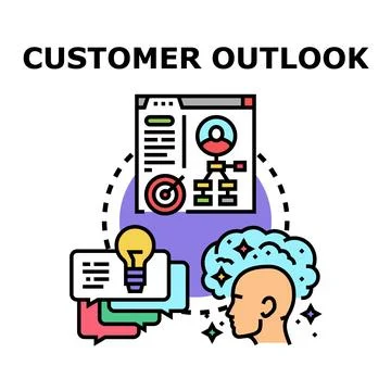 Customer outlook predicting future business opportunities Stock Illustration